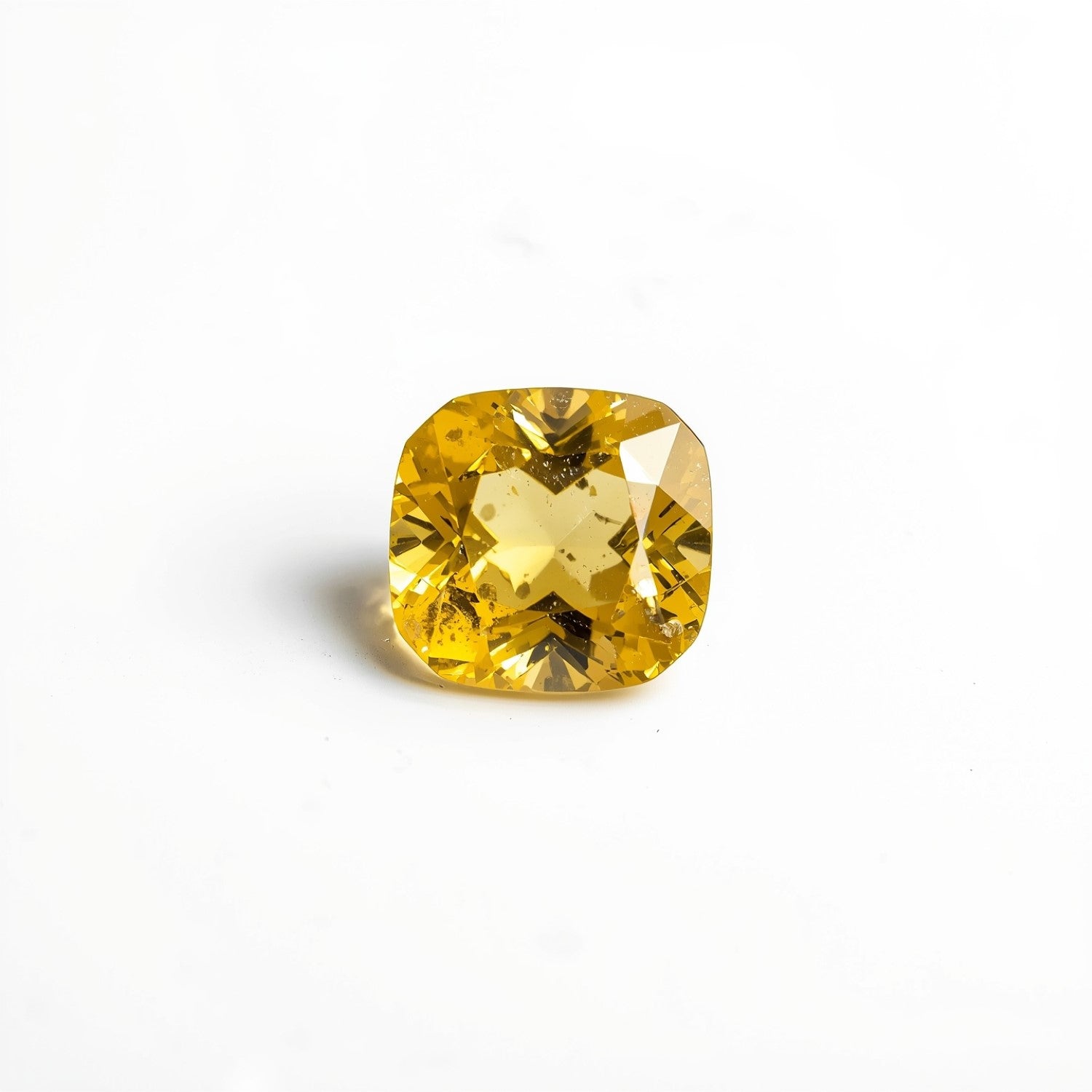 Yellow Sapphire 10PC Tiny 4x4 MM Cushion Faceted Yellow Brilliant Precious Loose Gems Secundaire afbeelding