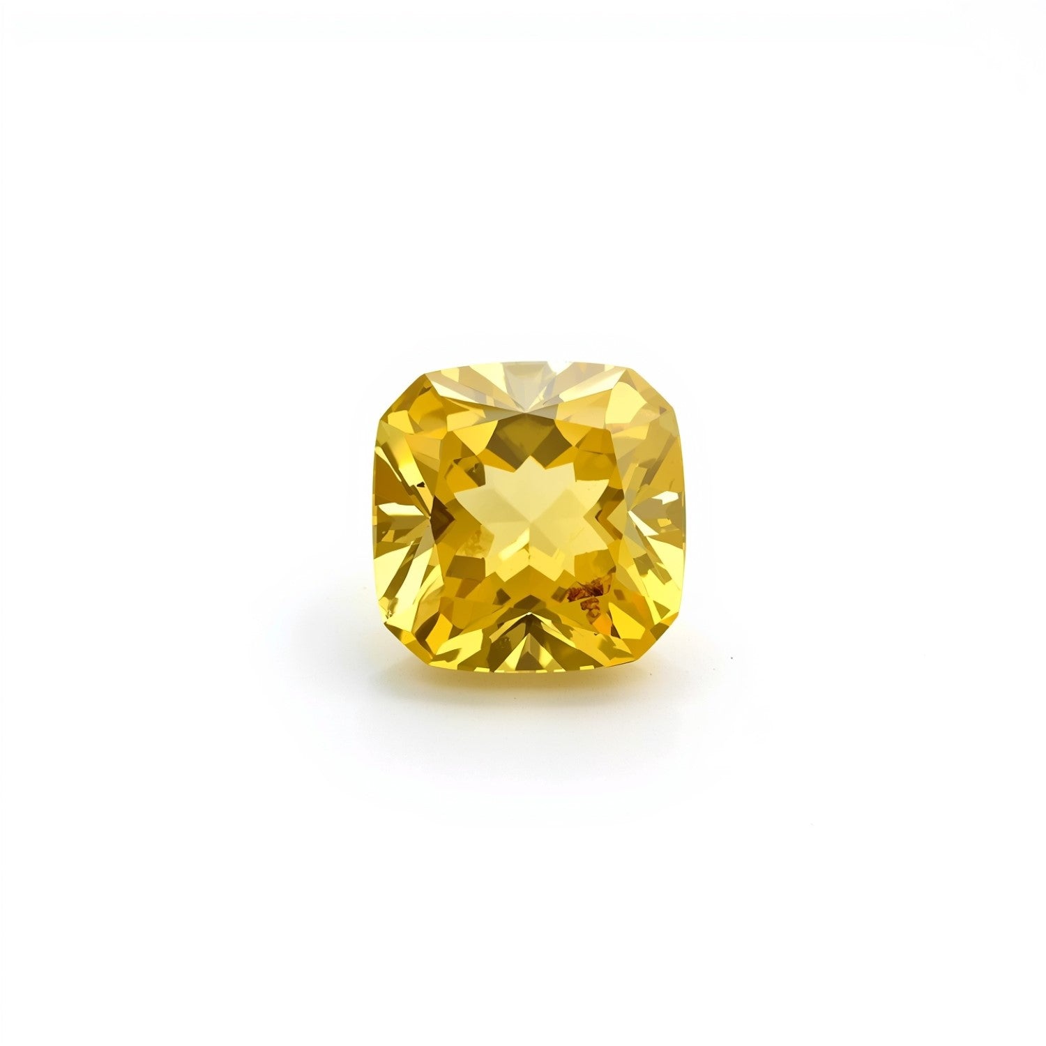 Yellow Sapphire 1PC Tiny 6x6 MM Cushion Faceted Yellow Polished Precious Loose Gemstones メイン画像
