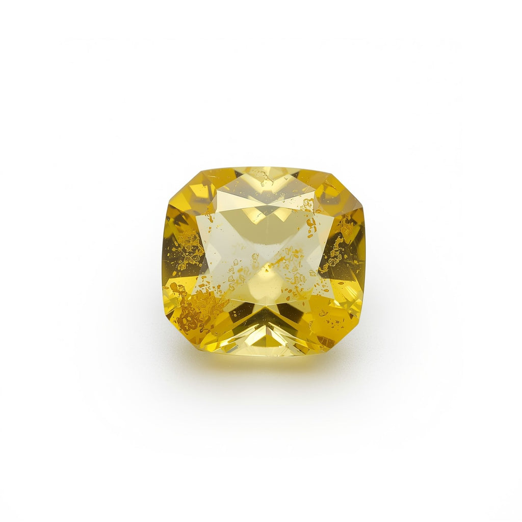 Gelber Saphir, 1 Stück, klein, 7 x 7 mm, Kissenform, facettiert, gelb, prächtige Edelsteine