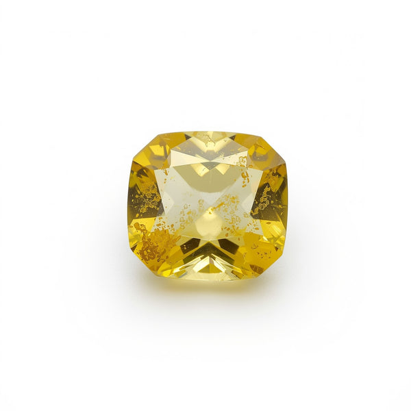 Gelber Saphir, 1 Stück, klein, 7 x 7 mm, Kissenform, facettiert, gelb, prächtige Edelsteine