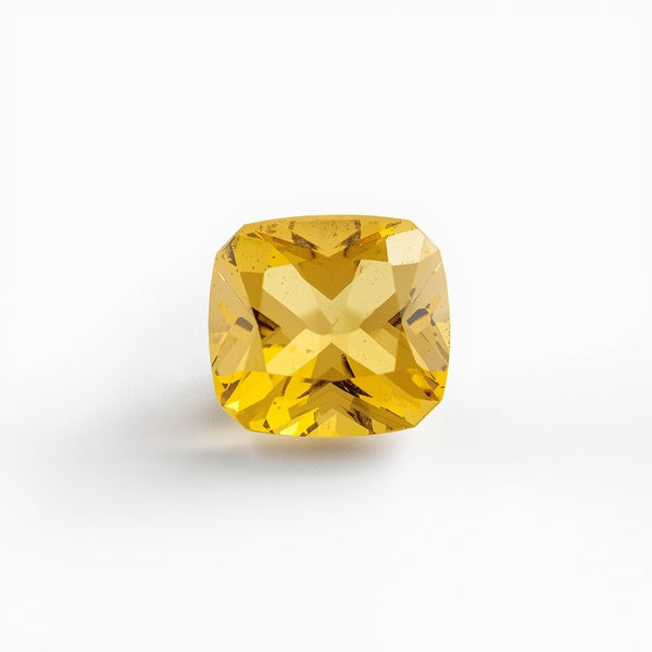 Gelber Saphir, 1 Stück, klein, 7 x 7 mm, Kissenform, facettiert, gelb, prächtige Edelsteine