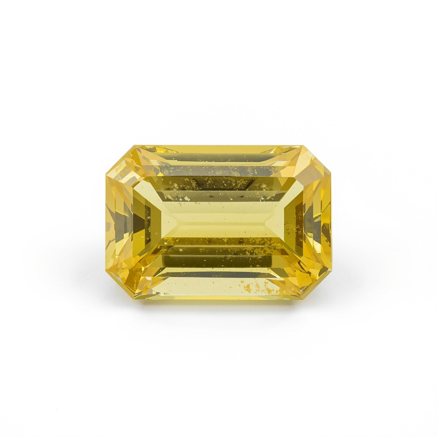 Yellow Sapphire 1PC Large 10x12 MM Emerald Faceted Yellow Sparkling Precious Loose Gemstone