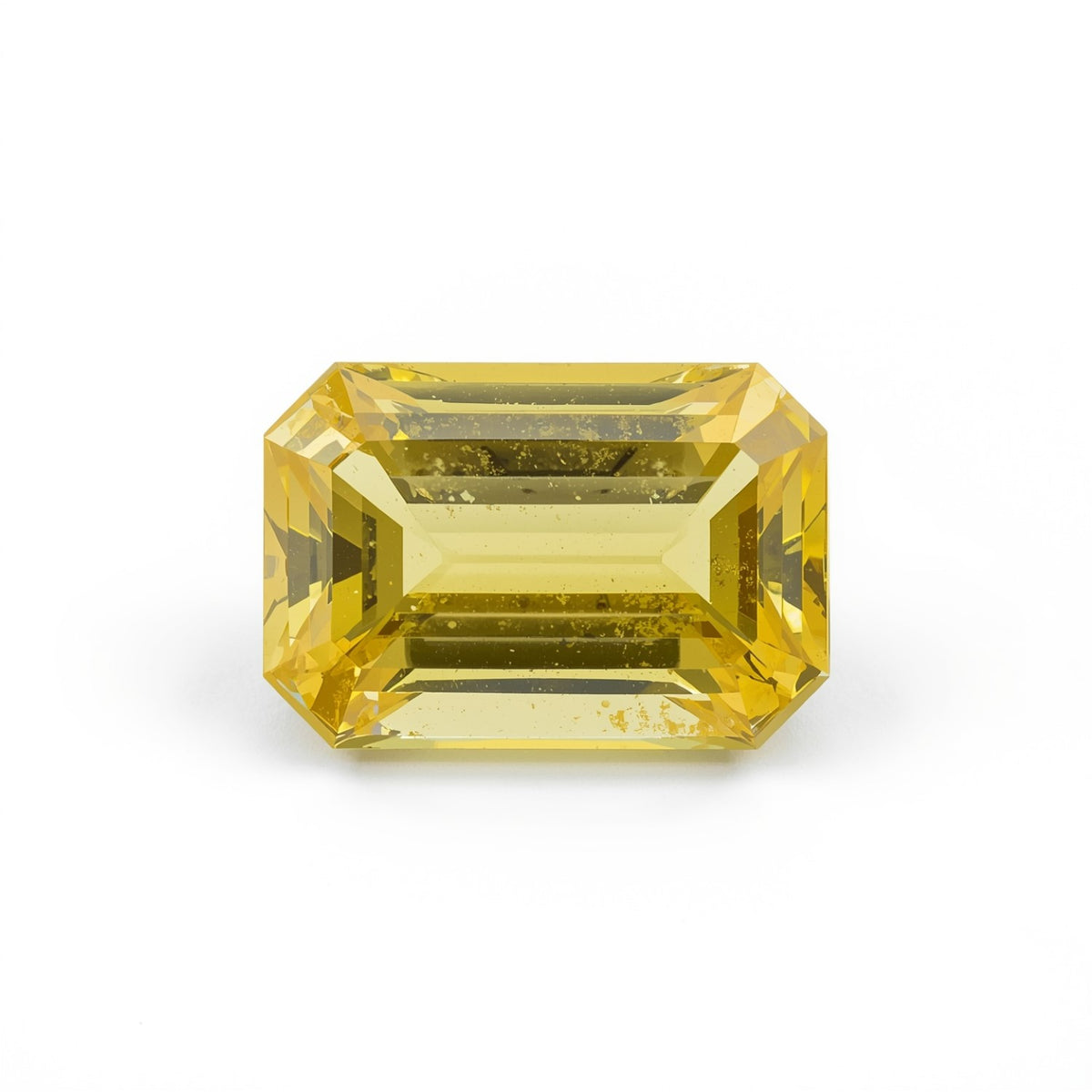 Yellow Sapphire 1PC Large 10x12 MM Emerald Faceted Yellow Sparkling Precious Loose Gemstone