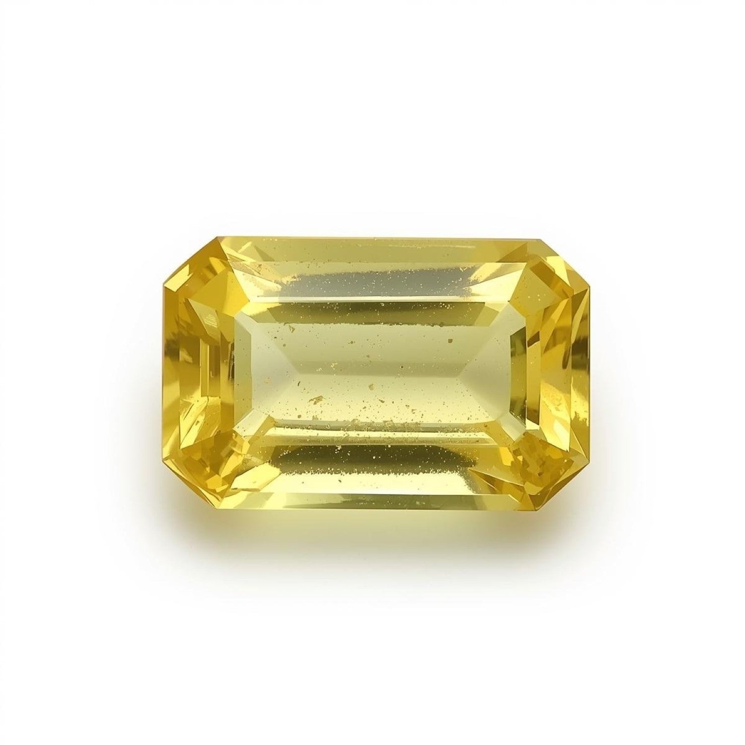 Yellow Sapphire 1PC Large 10x14 MM Emerald Faceted Yellow Polished Precious Loose Gemstones メイン画像