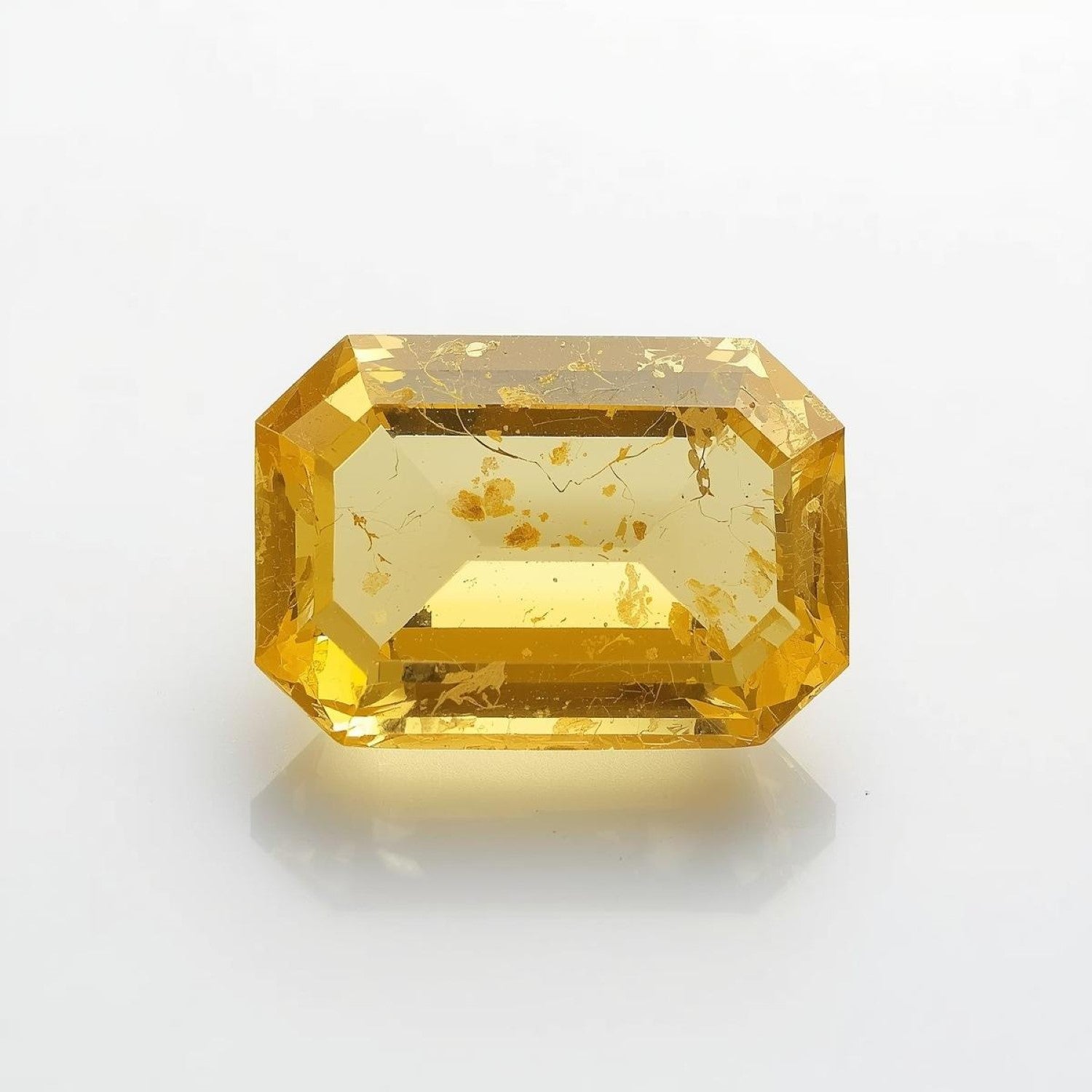 Yellow Sapphire 1PC Large 10x14 MM Emerald Faceted Yellow Polished Precious Loose Gemstones