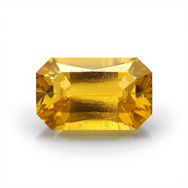 Yellow Sapphire 1PC Chunky 13x18 MM Emerald Faceted Yellow Luster Precious Loose Gems