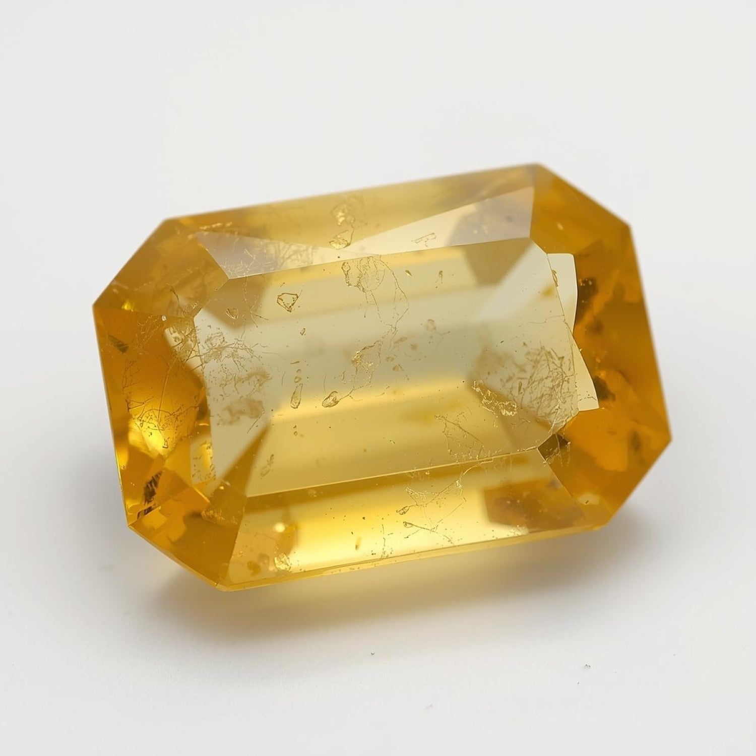 Yellow Sapphire 1PC Chunky 13x18 MM Emerald Faceted Yellow Luster Precious Loose Gems