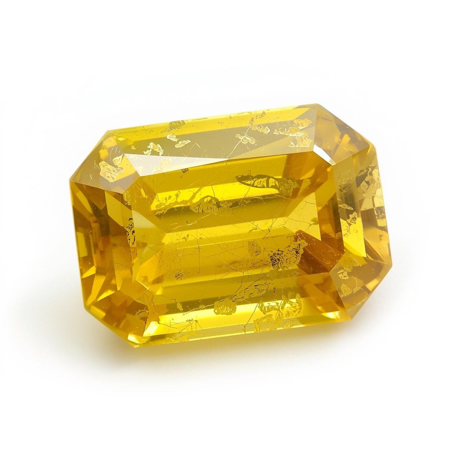 Yellow Sapphire 1PC Chunky 15x20 MM Emerald Faceted Yellow Lustrous Precious Loose Gemstone