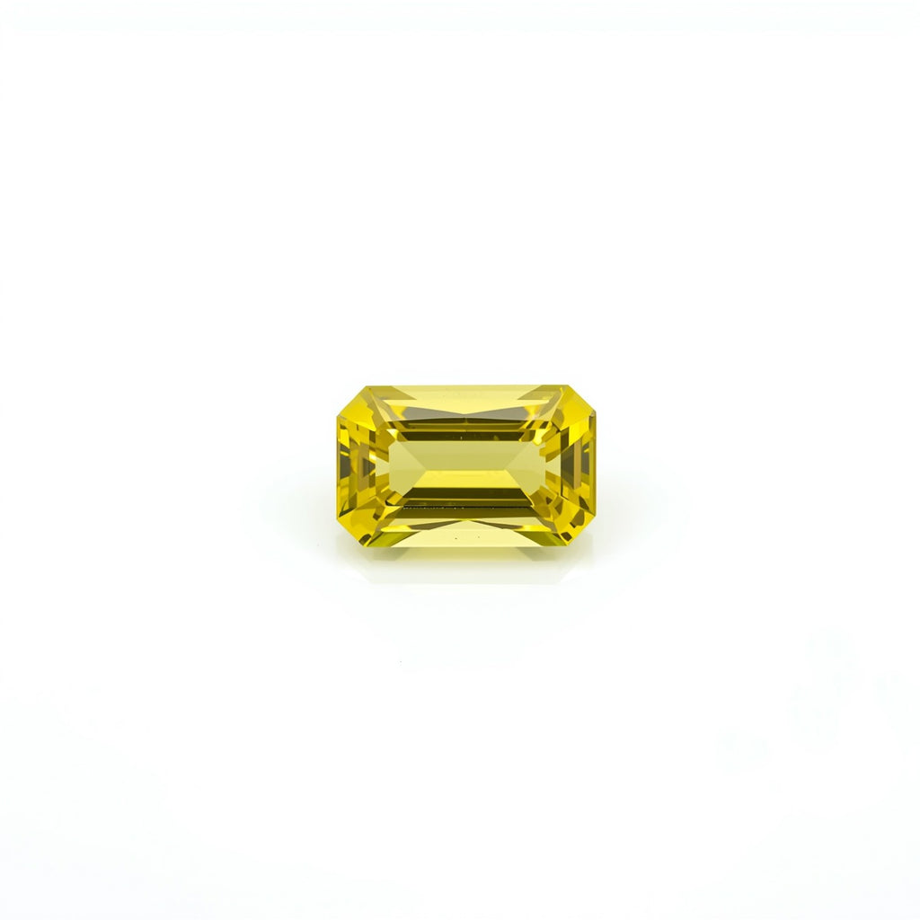 Yellow Sapphire 1PC Tiny 4x6 MM Emerald Faceted Yellow Shine Precious Loose Gems