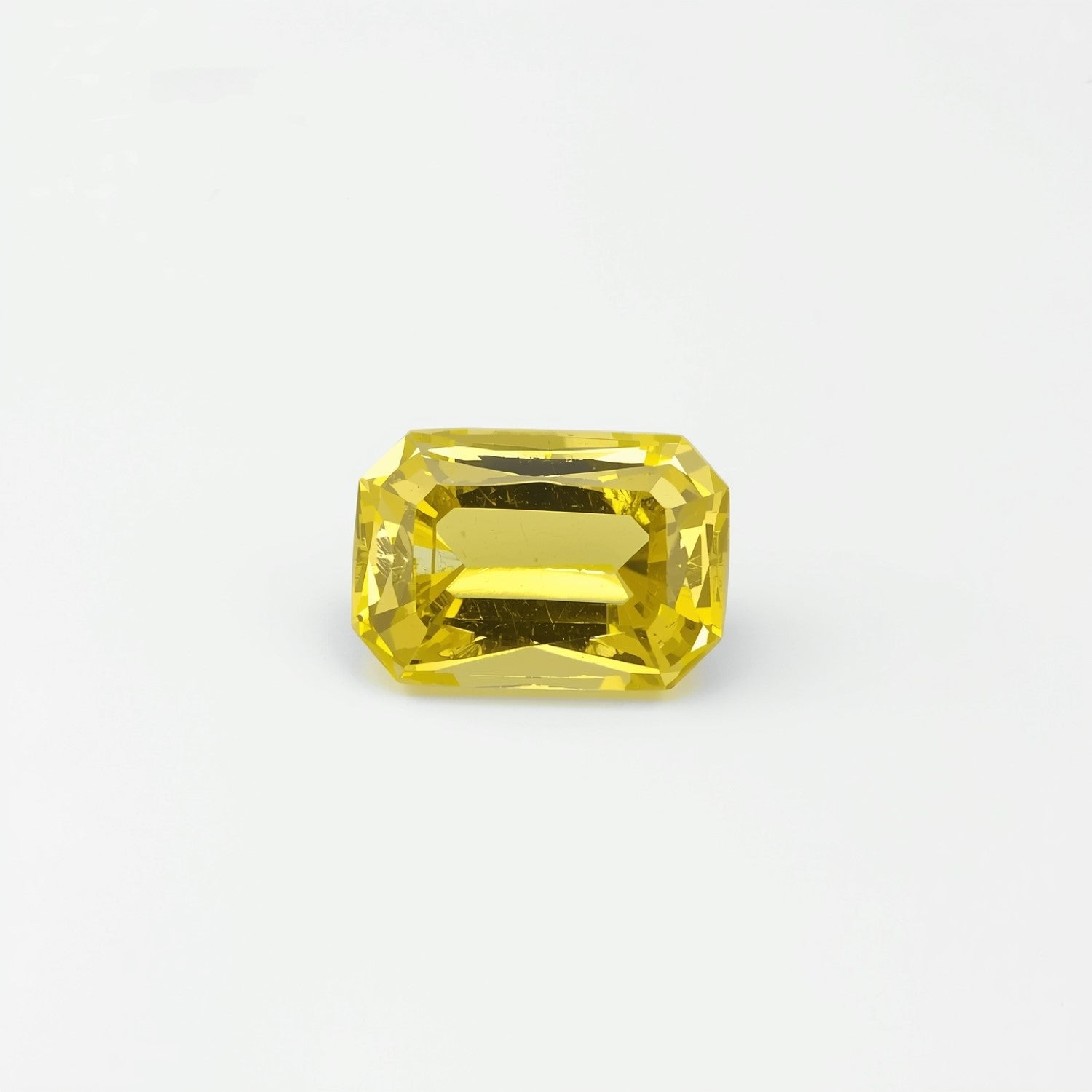 Yellow Sapphire 1PC Small 6x8 MM Emerald Faceted Yellow High-Quality Precious Loose Gemstones Hoofdafbeelding