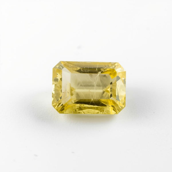 Yellow Sapphire 1PC Small 6x8 MM Emerald Faceted Yellow High-Quality Precious Loose Gemstones