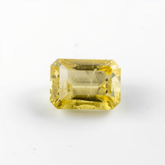Yellow Sapphire 1PC Small 6x8 MM Emerald Faceted Yellow High-Quality Precious Loose Gemstones