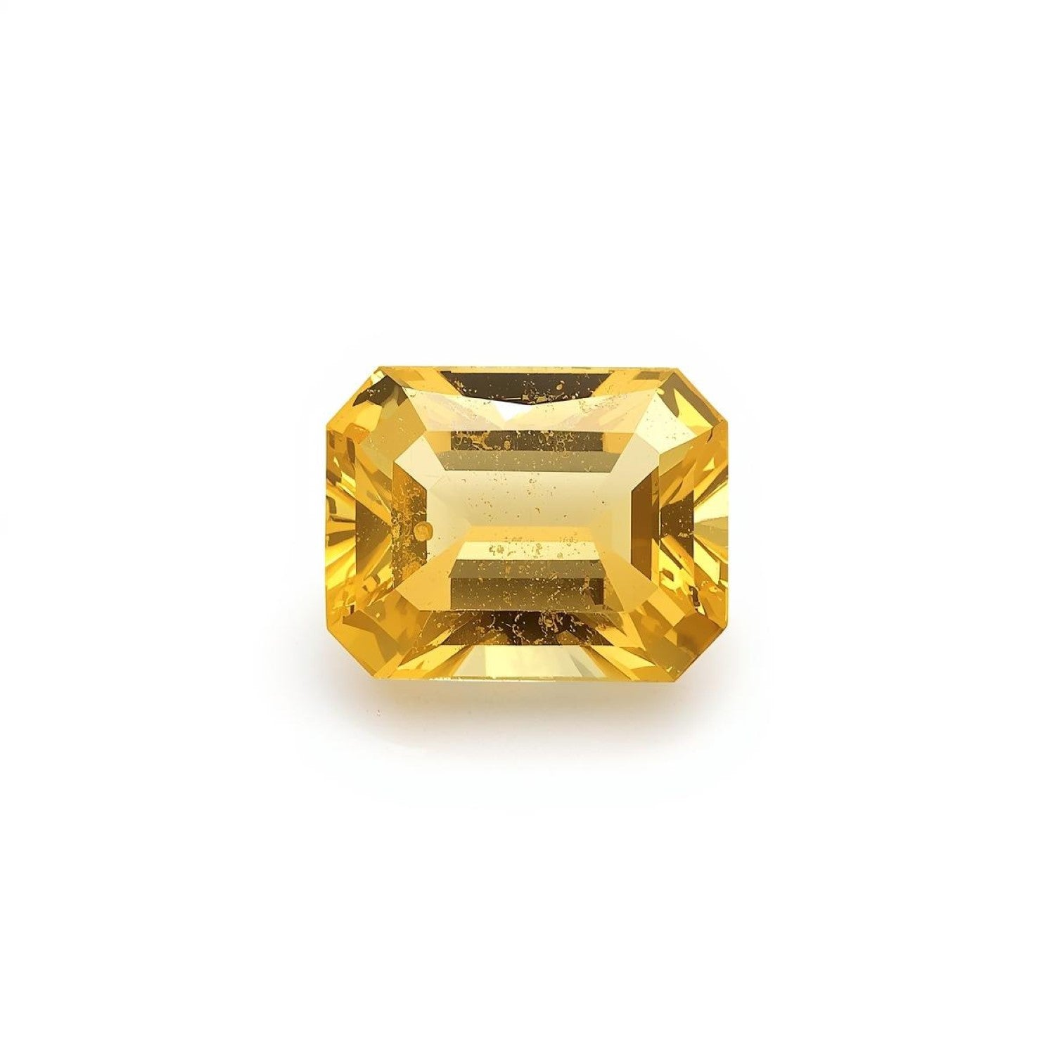 Yellow Sapphire 1PC Medium 7x10 MM Emerald Faceted Yellow Superior Precious Loose Gemstone Hoofdafbeelding