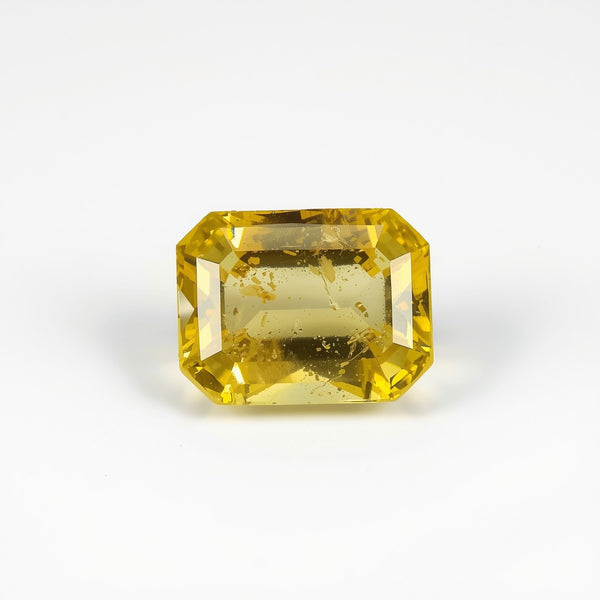 Yellow Sapphire 1PC Medium 7x10 MM Emerald Faceted Yellow Superior Precious Loose Gemstone