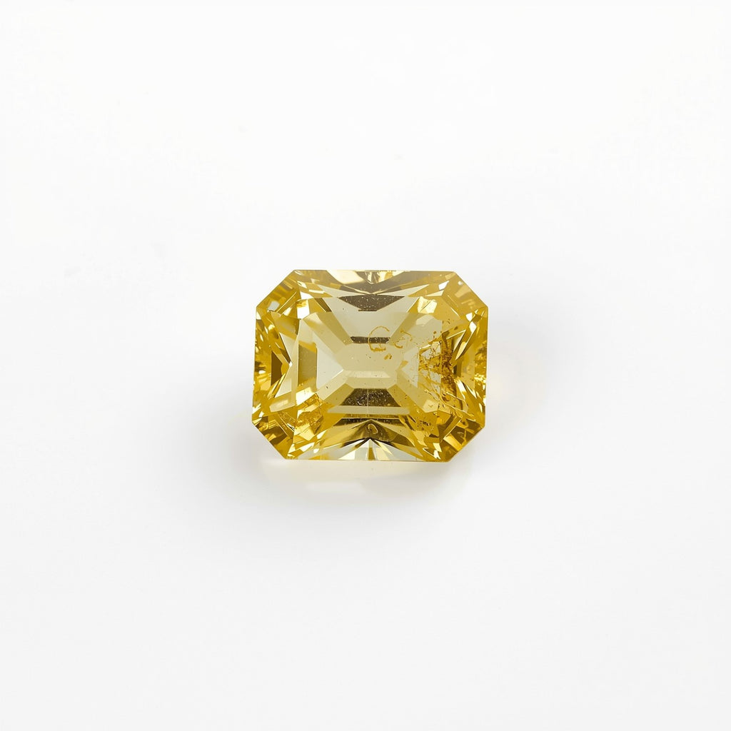 Yellow Sapphire 1PC Small 7x9 MM Emerald Faceted Yellow Genuine Precious Loose Gems