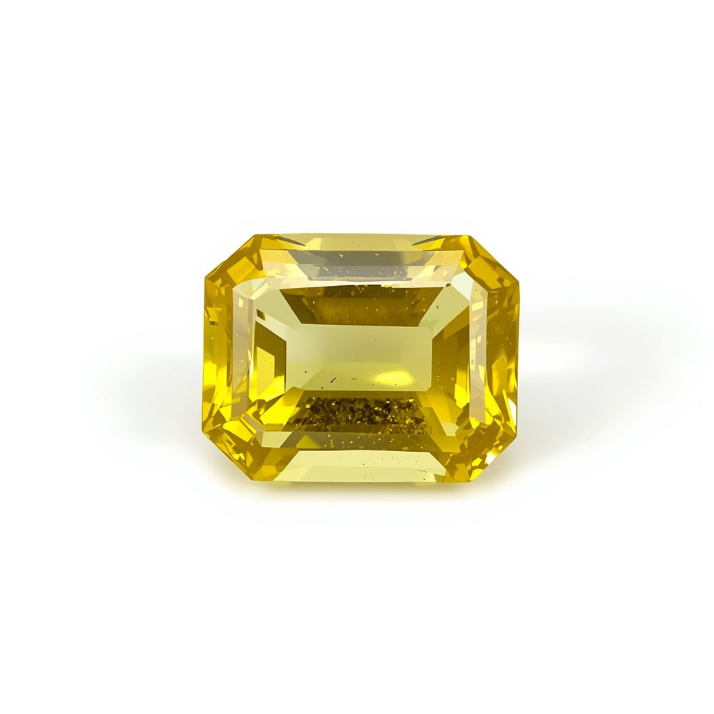 Yellow Sapphire 1PC Small 7x9 MM Emerald Faceted Yellow Genuine Precious Loose Gems