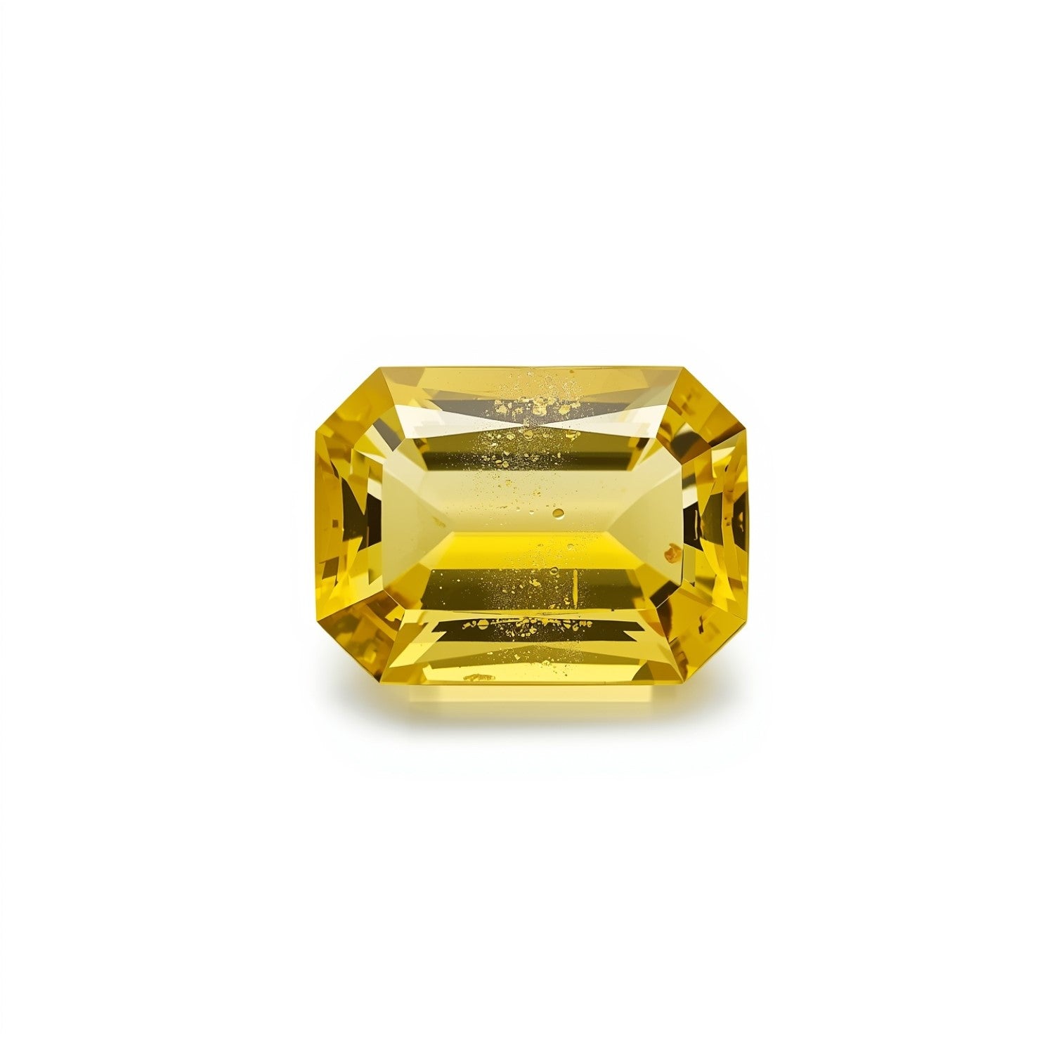 Yellow Sapphire 1PC Medium 8x10 MM Emerald Faceted Yellow Pure Precious Loose Gemstones Hoofdafbeelding