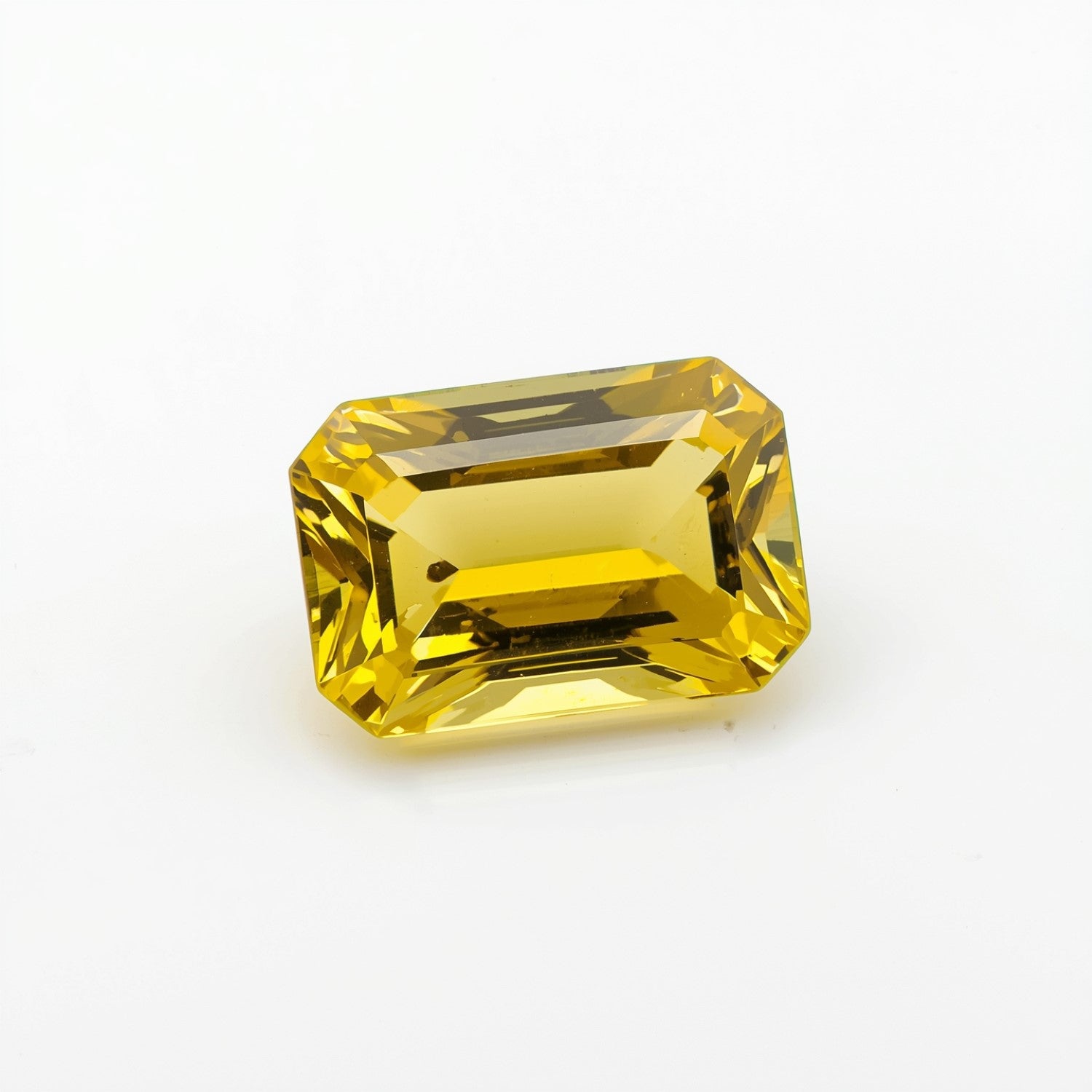 Yellow Sapphire 1PC Medium 8x10 MM Emerald Faceted Yellow Pure Precious Loose Gemstones Secundaire afbeelding