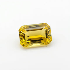 Yellow Sapphire 1PC Medium 8x10 MM Emerald Faceted Yellow Pure Precious Loose Gemstones