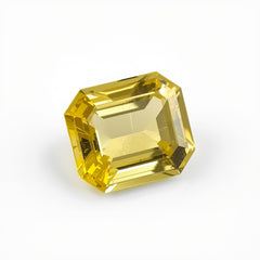Yellow Sapphire 1PC Large 8x12 MM Emerald Faceted Yellow Brilliant Precious Loose Gems