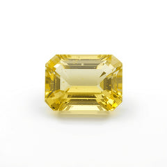 Yellow Sapphire 1PC Large 9x11 MM Emerald Faceted Yellow Fiery Precious Gems