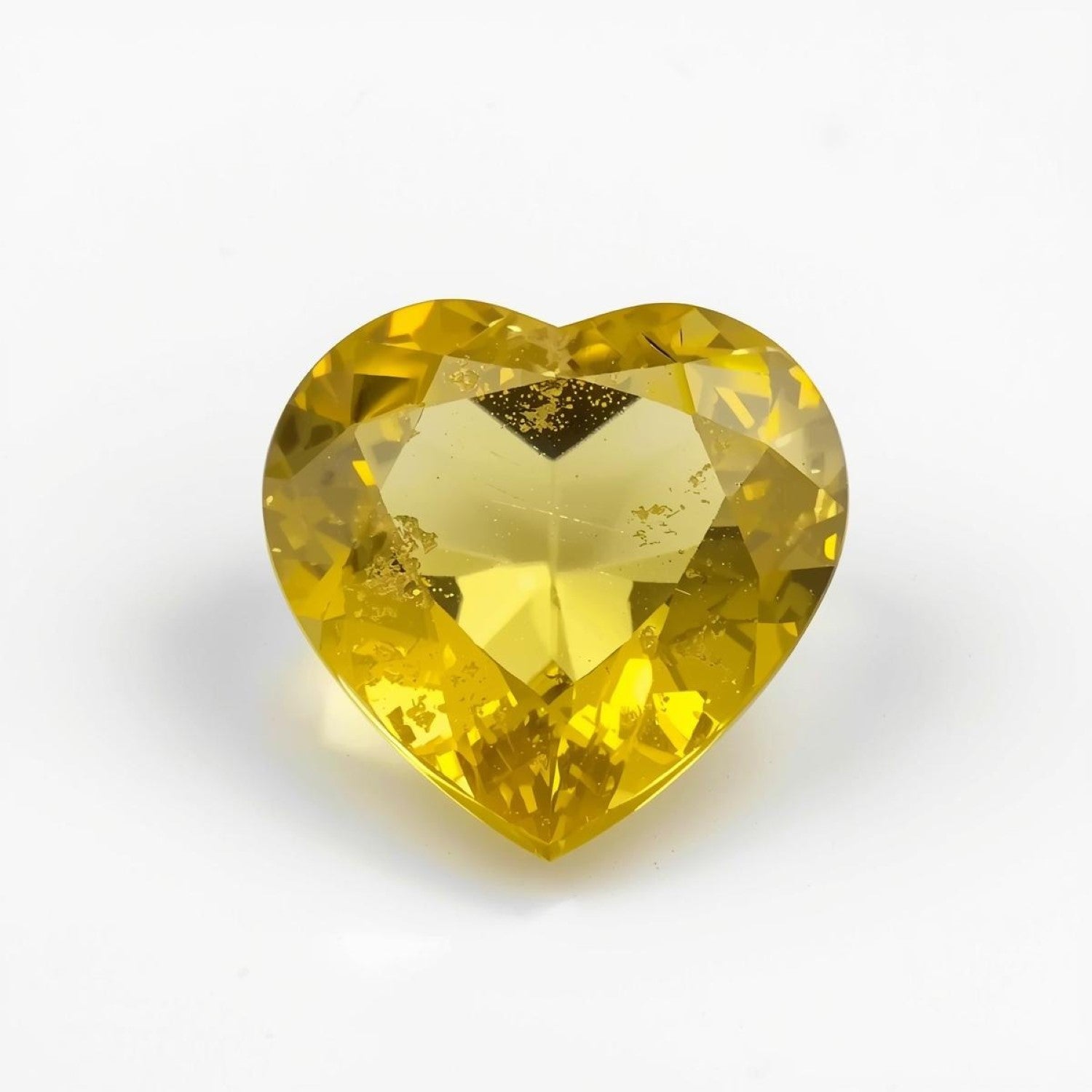 Yellow Sapphire 1PC Large 10x10 MM Heart Faceted Yellow Shine Precious Loose Gemstones