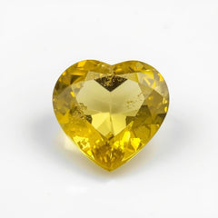 Yellow Sapphire 1PC Large 10x10 MM Heart Faceted Yellow Shine Precious Loose Gemstones