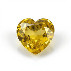 Yellow Sapphire 1PC Large 10x10 MM Heart Faceted Yellow Shine Precious Loose Gemstones
