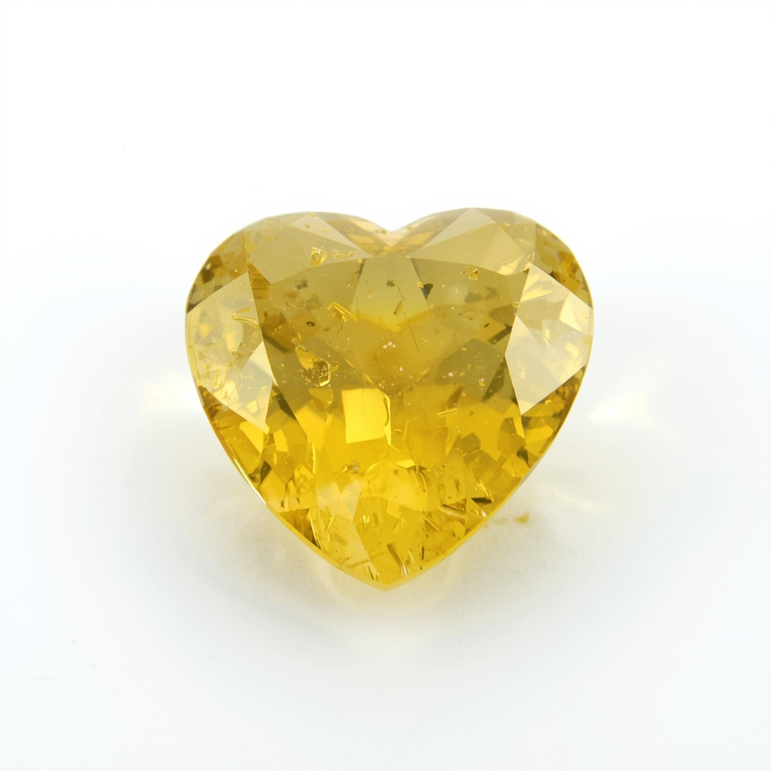 Yellow Sapphire 1PC Large 11x11 MM Heart Faceted Yellow Fine Precious Gems