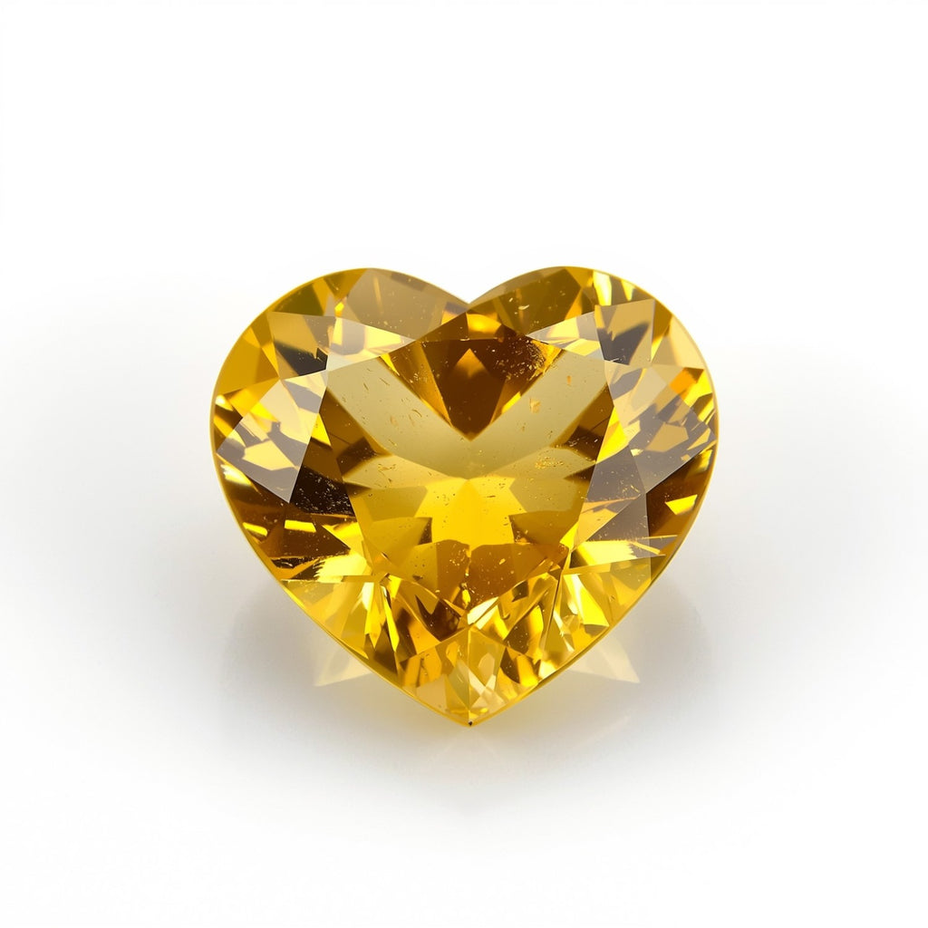 Yellow Sapphire 1PC Large 11x11 MM Heart Faceted Yellow Fine Precious Gems