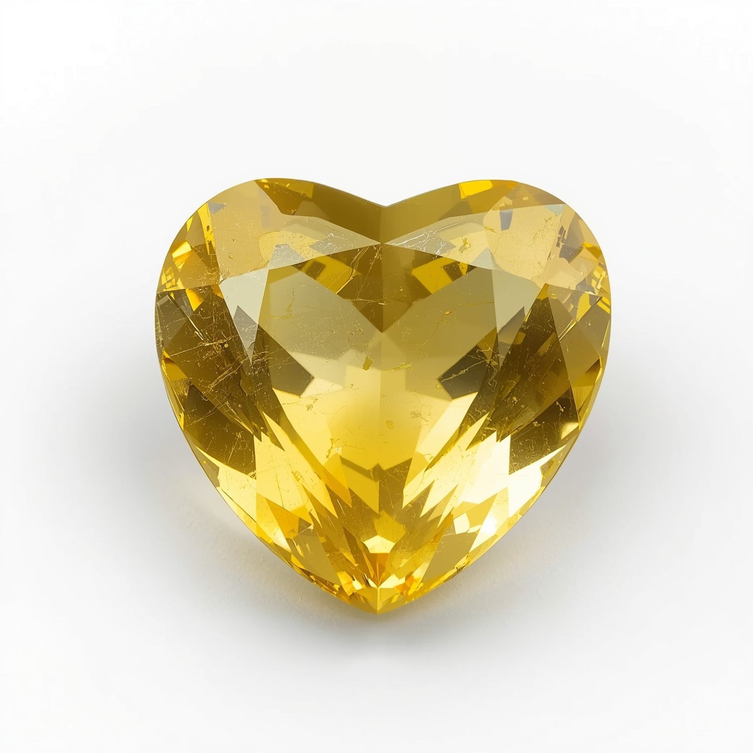 Yellow Sapphire 1PC Chunky 13x13 MM Heart Faceted Yellow Natural Precious Loose Gemstone Main image