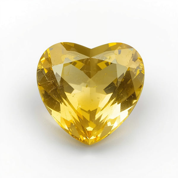 Yellow Sapphire 1PC Chunky 13x13 MM Heart Faceted Yellow Natural Precious Loose Gemstone