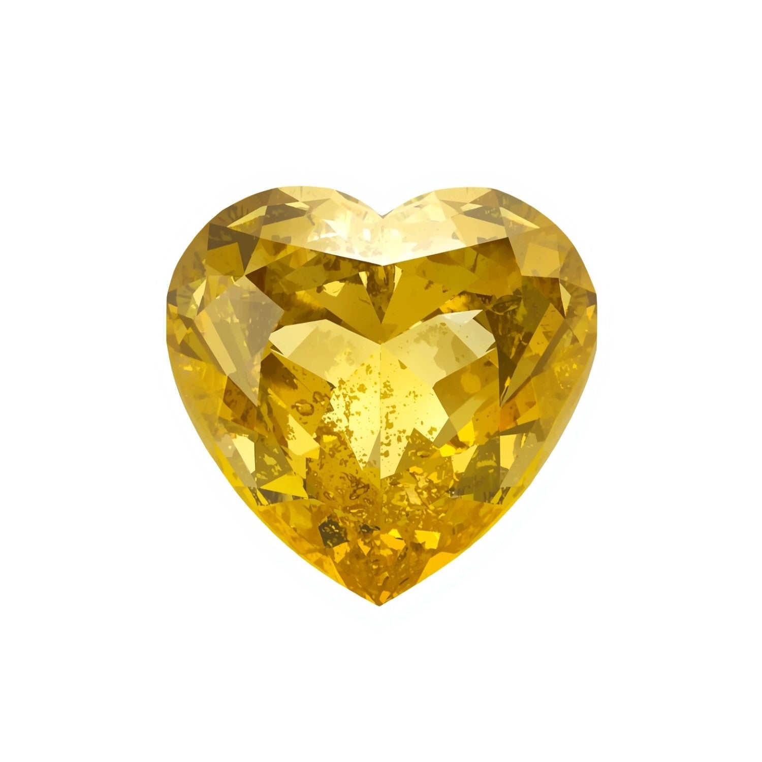 Yellow Sapphire 1PC Chunky 14x14 MM Heart Faceted Yellow Genuine Precious Loose Gemstones