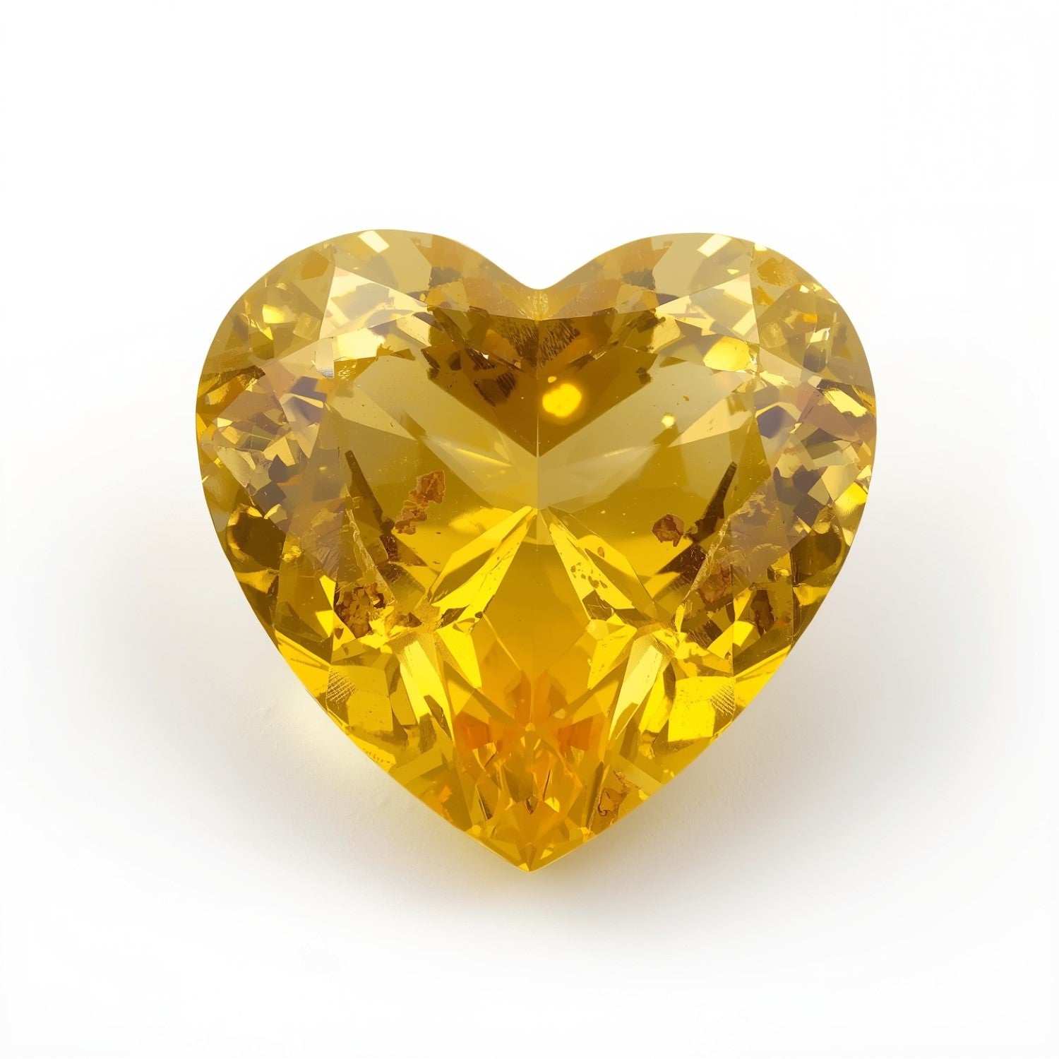 Yellow Sapphire 1PC Chunky 14x14 MM Heart Faceted Yellow Genuine Precious Loose Gemstones