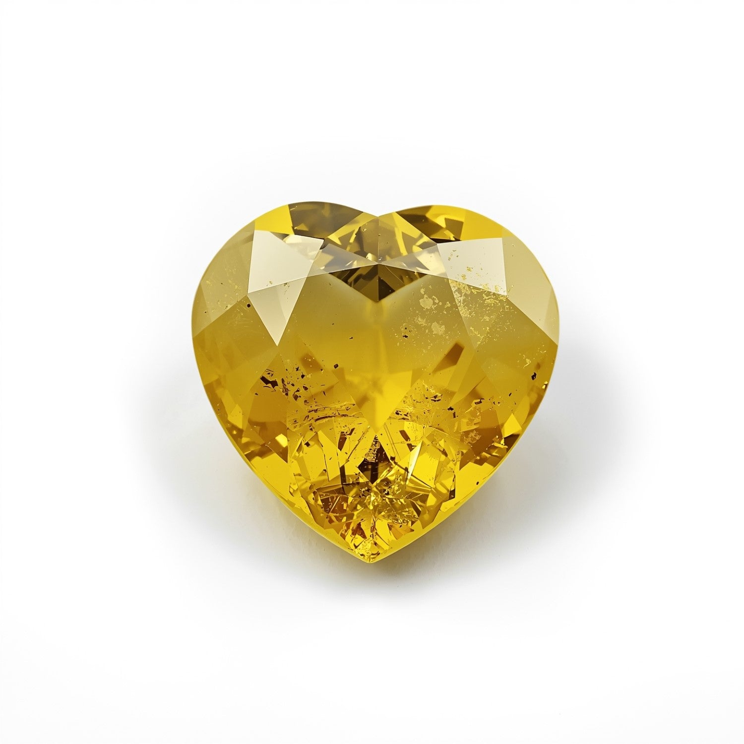 Yellow Sapphire 1PC Chunky 15x15 MM Heart Faceted Yellow Superior Precious Gems