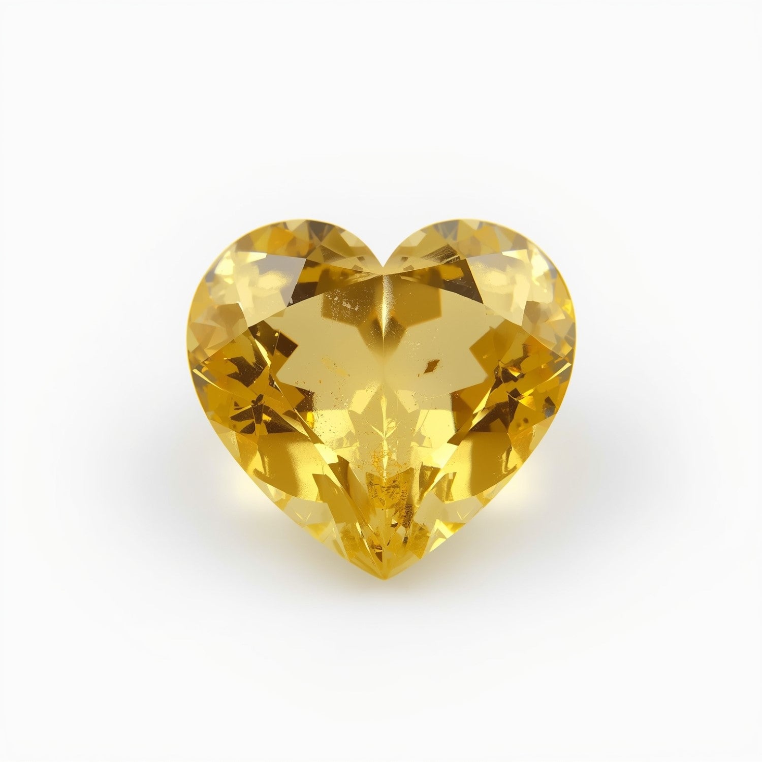 Yellow Sapphire 1PC Chunky 15x15 MM Heart Faceted Yellow Superior Precious Gems