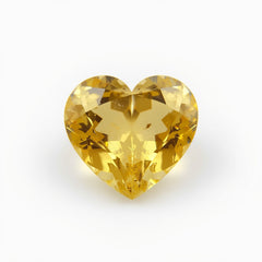 Yellow Sapphire 1PC Chunky 15x15 MM Heart Faceted Yellow Superior Precious Gems