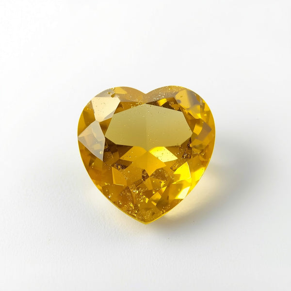 Yellow Sapphire 1PC Chunky 16x16 MM Heart Faceted Yellow Pure Precious Loose Gems