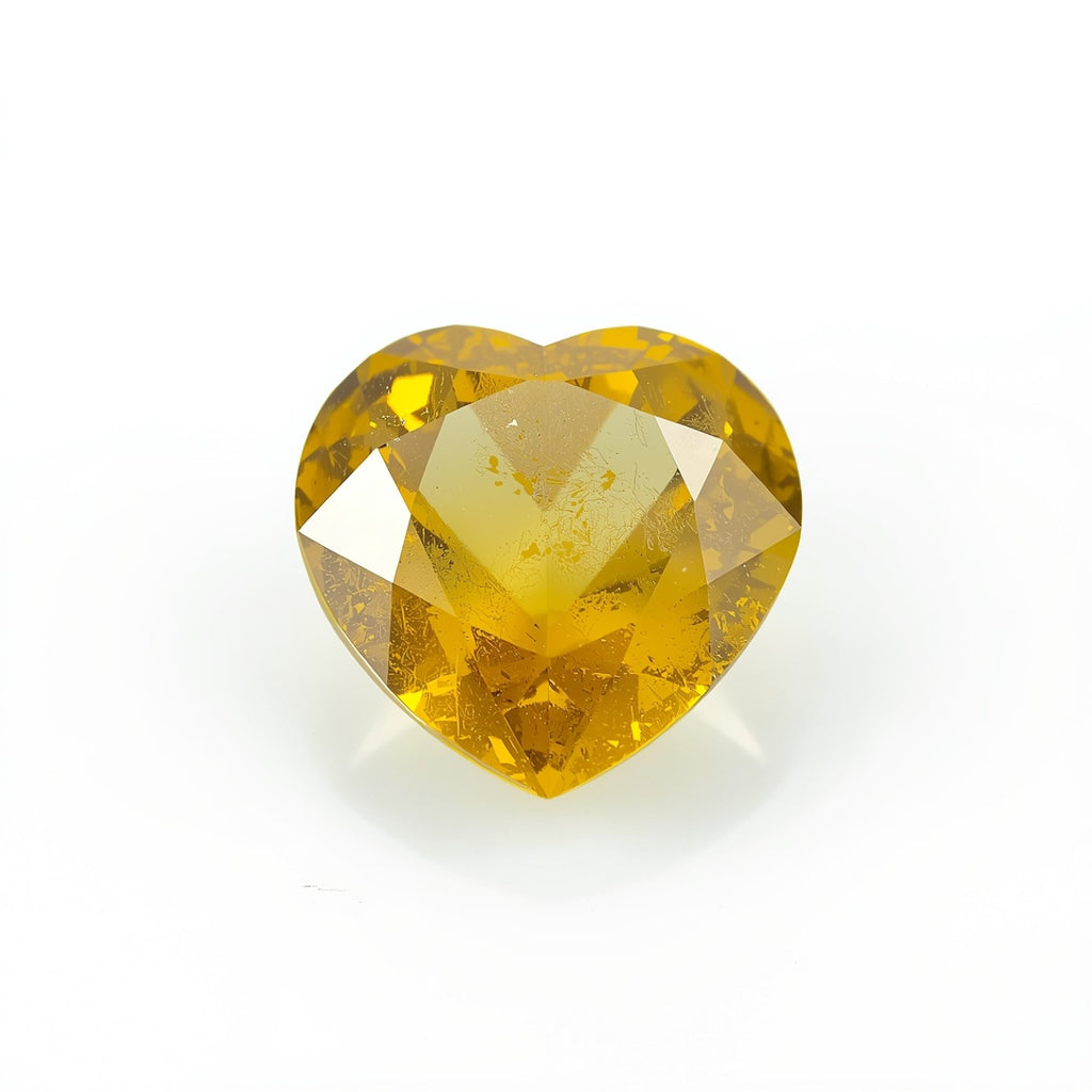 Gelber Saphir, 1 Stück, klein, 7 x 7 mm, Herz, facettiert, gelb, prächtige Edelsteine