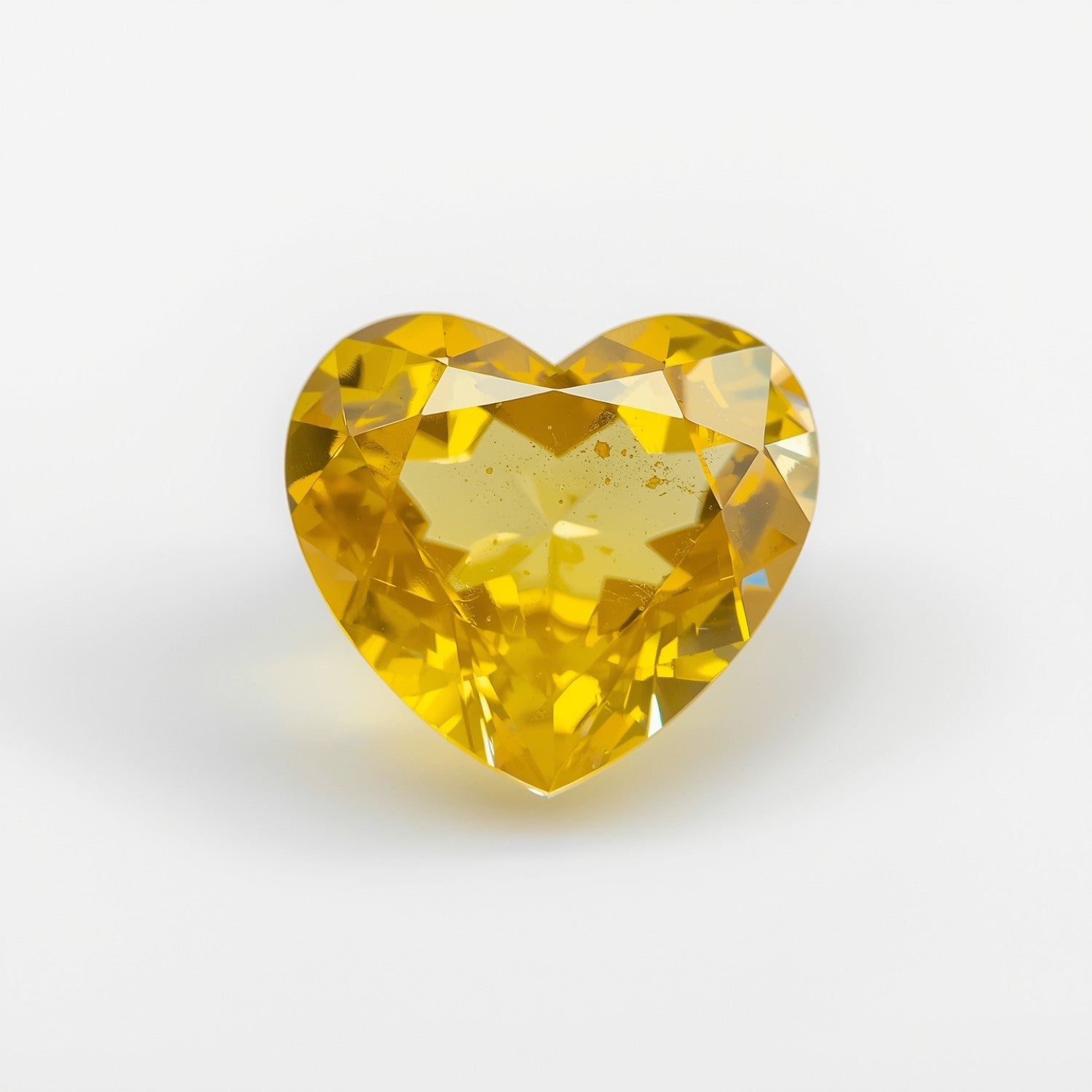 Yellow Sapphire 1PC Small 8x8 MM Heart Faceted Yellow Luster Precious Loose Gems