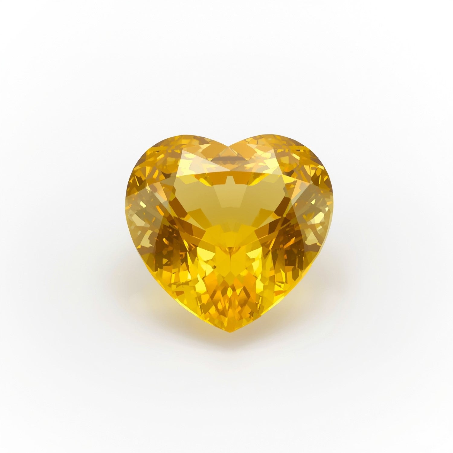 Yellow Sapphire 1PC Medium 9x9 MM Heart Faceted Yellow Lustrous Precious Loose Gemstone Hoofdafbeelding