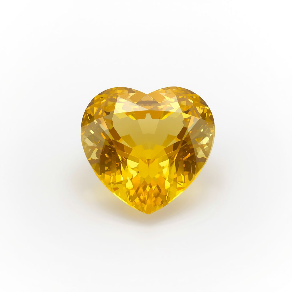 Yellow Sapphire 1PC Medium 9x9 MM Heart Faceted Yellow Lustrous Precious Loose Gemstone