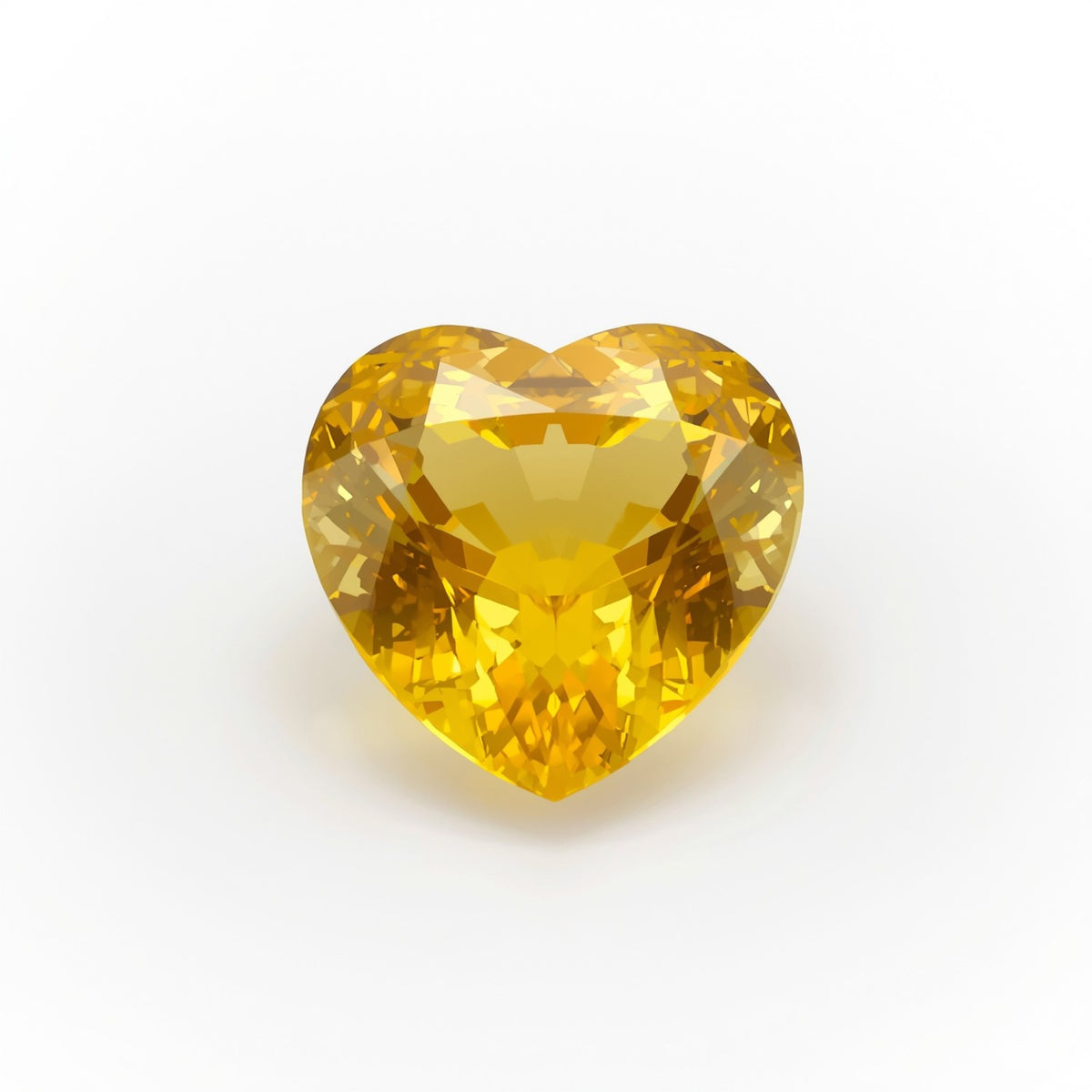 Yellow Sapphire 1PC Medium 9x9 MM Heart Faceted Yellow Lustrous Precious Loose Gemstone