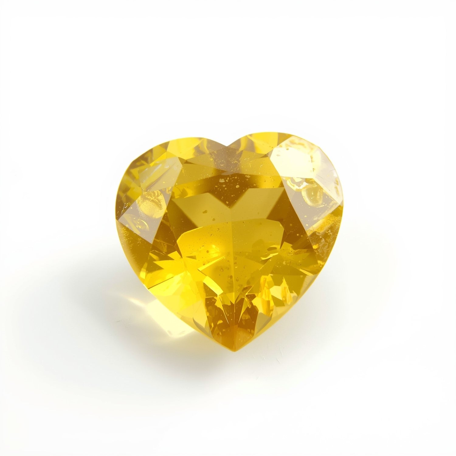 Yellow Sapphire 1PC Medium 9x9 MM Heart Faceted Yellow Lustrous Precious Loose Gemstone Secundaire afbeelding