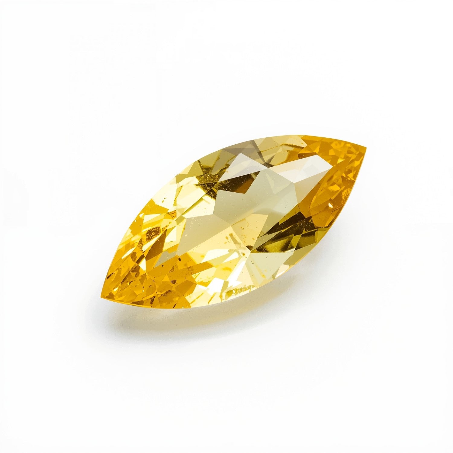 Yellow Sapphire 1PC Medium 7x14 MM Marquise Faceted Yellow Sparkling Precious Gems Immagine secondaria del prodotto