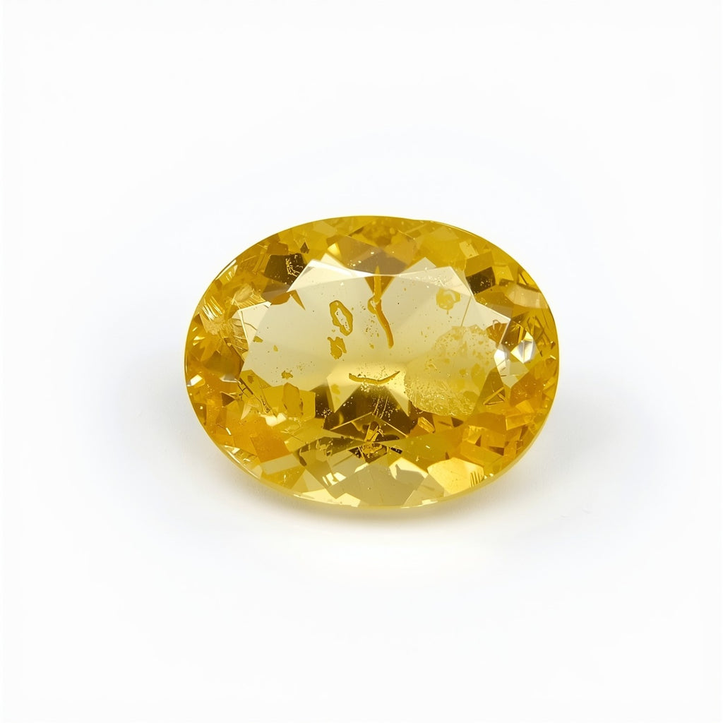 Yellow Sapphire 1PC Large 10x12 MM Oval Faceted Yellow Splendid Precious Loose Gemstone