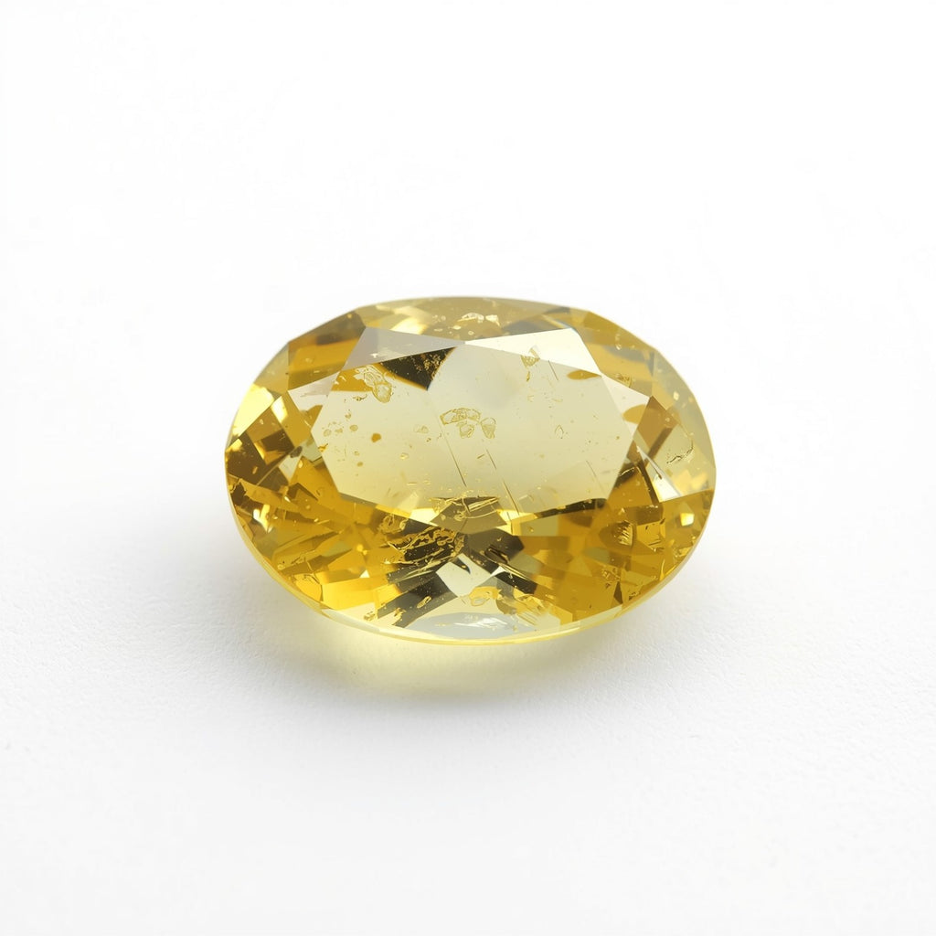 Yellow Sapphire 1PC Chunky 12x16 MM Oval Faceted Yellow Lustrous Precious Gems