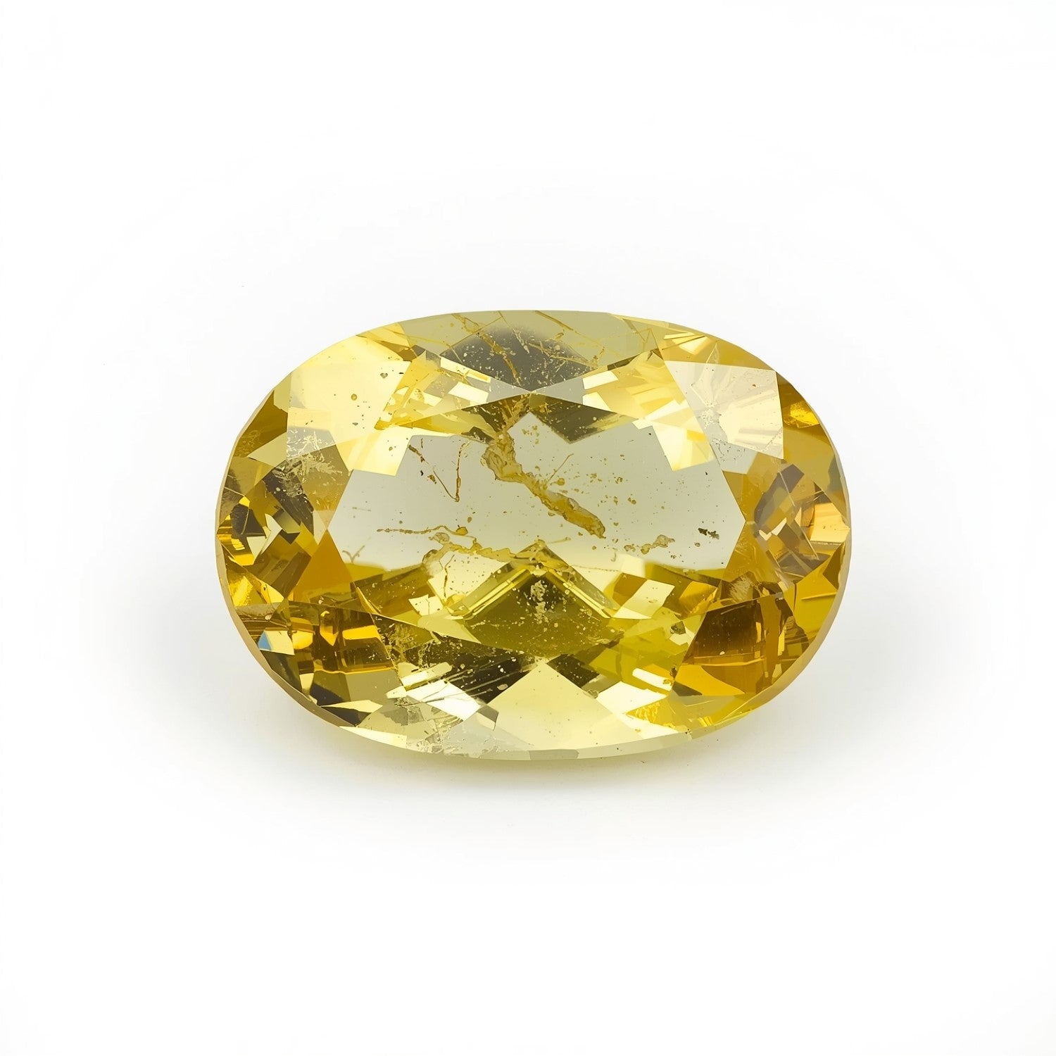 Yellow Sapphire 1PC Medium 7x10 MM Oval Faceted Yellow Fiery Precious Loose Gemstone Secundaire afbeelding
