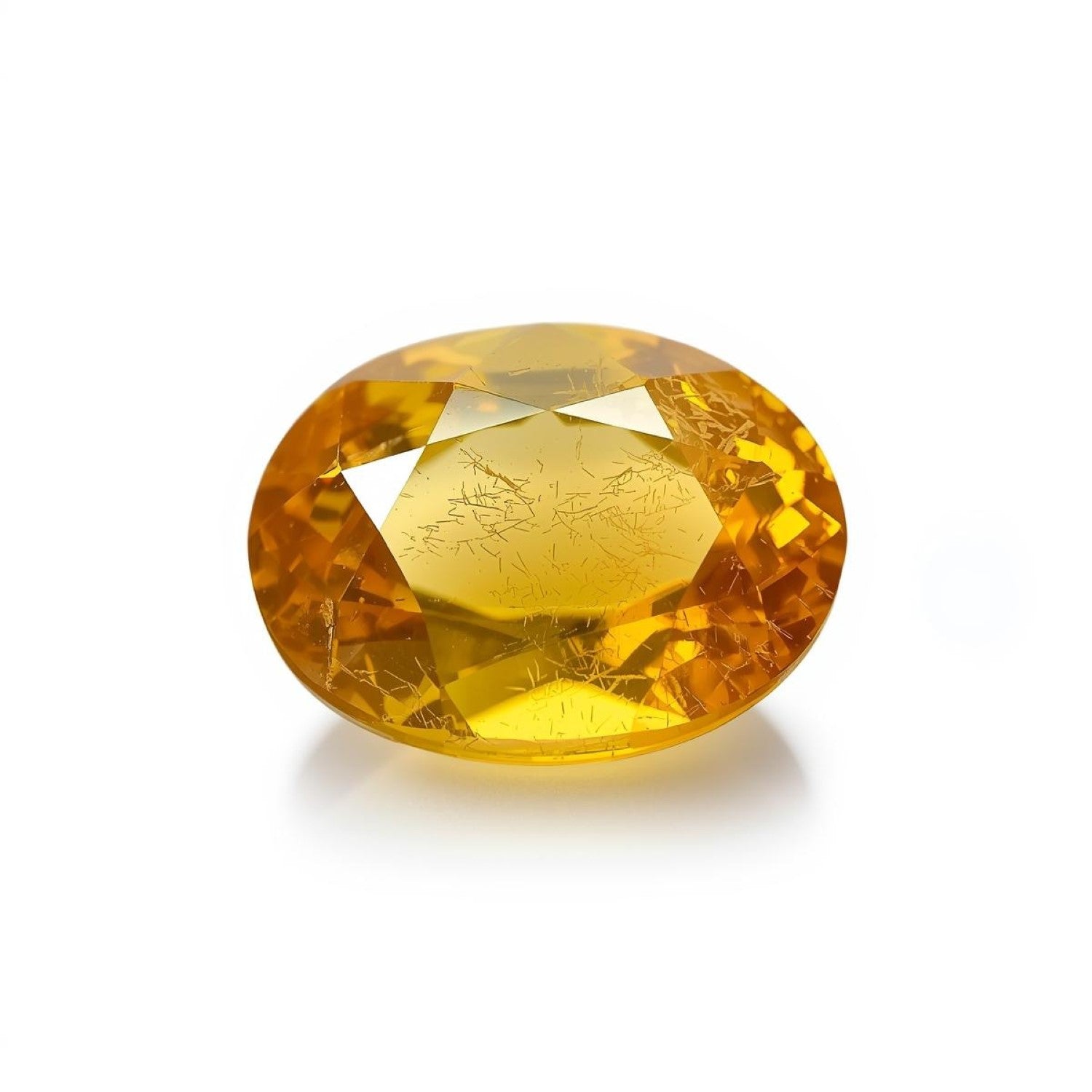 Yellow Sapphire 1PC Medium 8x10 MM Oval Faceted Yellow Brilliant Precious Loose Gemstones Hoofdafbeelding