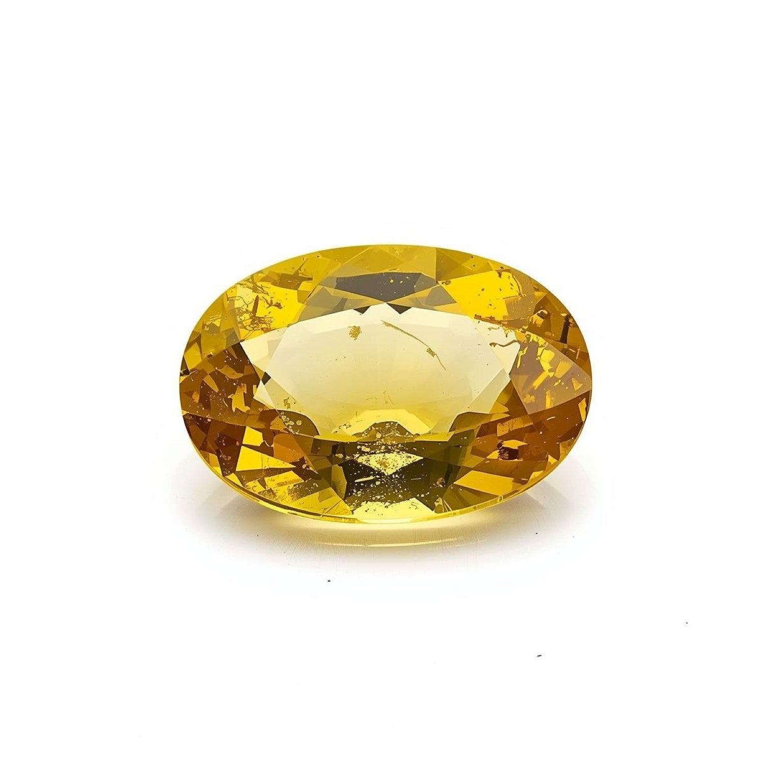 Yellow Sapphire 1PC Large 9x11 MM Oval Faceted Yellow Sparkling Precious Gems Immagine secondaria del prodotto